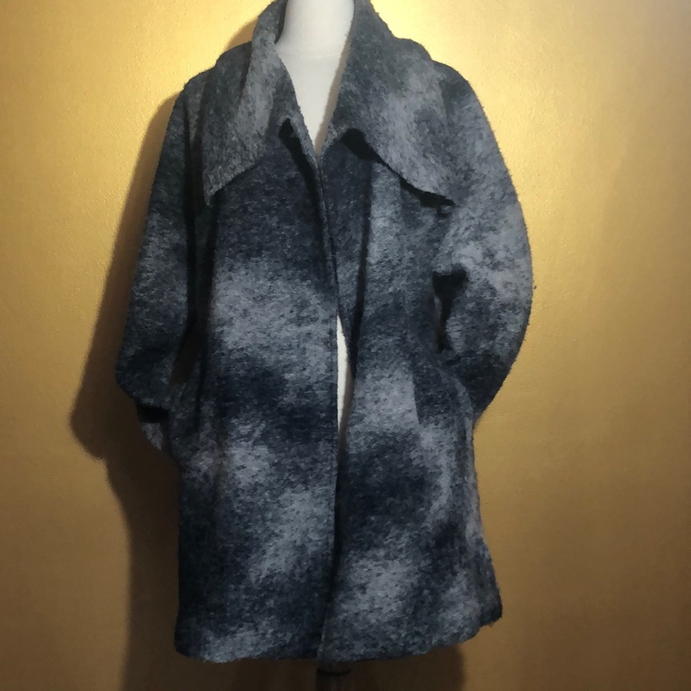 Nanette Lepore Grey Wool shawl collar swing coat single button closure Size XL - Picture 10 of 12